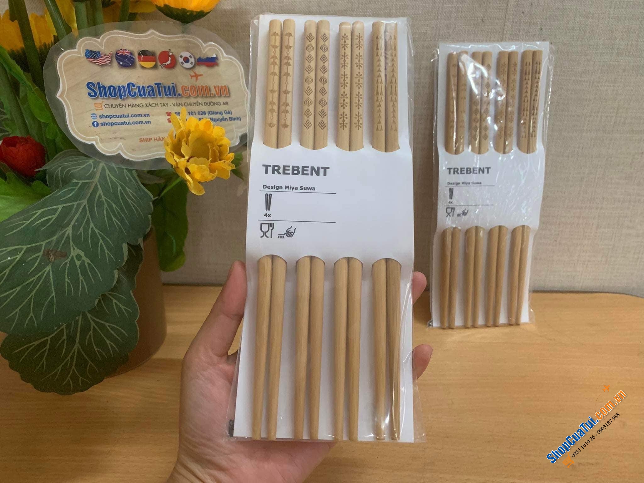 Set 4 đôi Đũa tre hàng chính hãng IKEA - thương hiệu của Thuỵ Điển - mua trực tiếp tại Đức