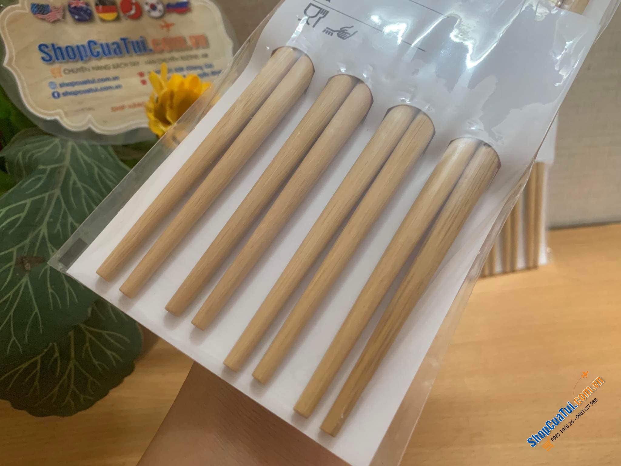 Set 4 đôi Đũa tre hàng chính hãng IKEA - thương hiệu của Thuỵ Điển - mua trực tiếp tại Đức