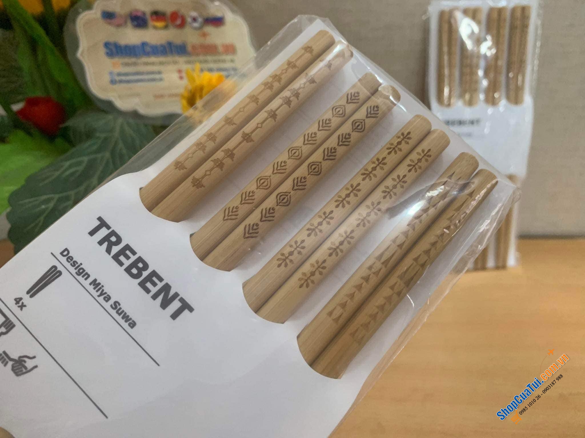 Set 4 đôi Đũa tre hàng chính hãng IKEA - thương hiệu của Thuỵ Điển - mua trực tiếp tại Đức