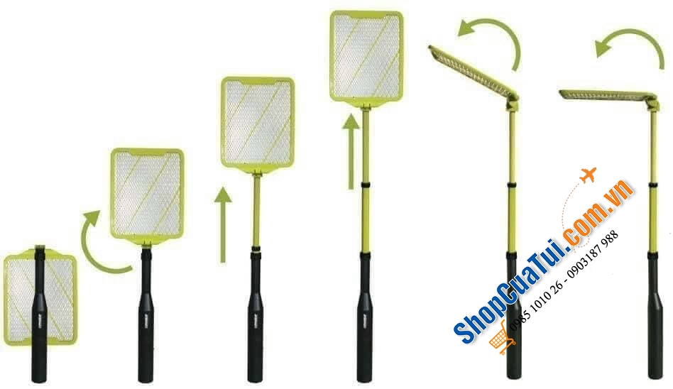 VỢT MUỖI VÀ CÔN TRÙNG DYNATRAP CHẠY BẰNG PIN AA - Kích Kích thước 5 x 20,3 x 41,9cm