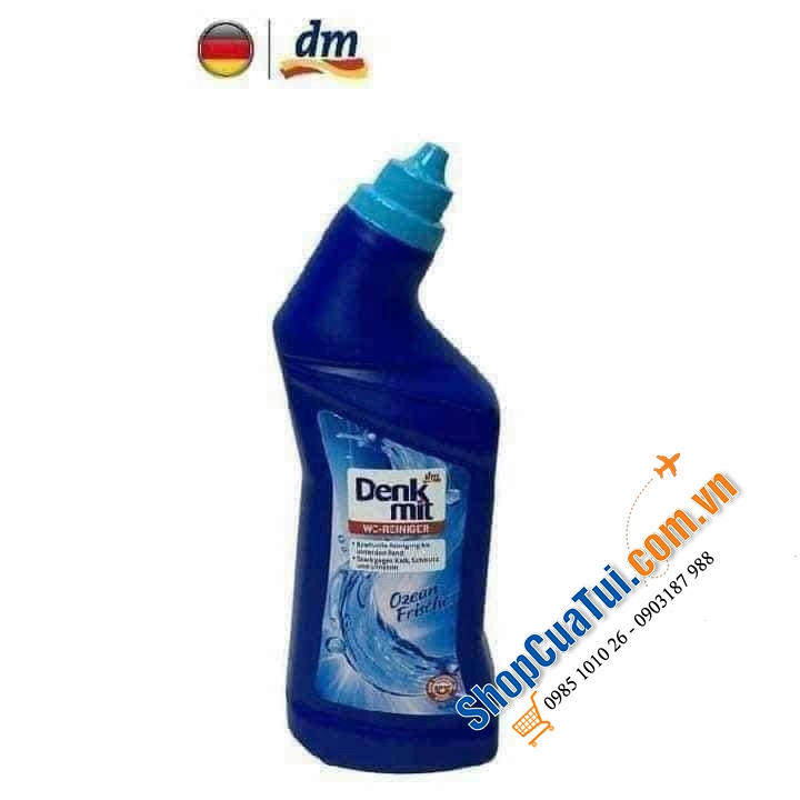 Dung dịch tẩy rửa bồn cầu, nhà vệ sinh Denkmit WC-Reiniger Ozean- Frische 1L