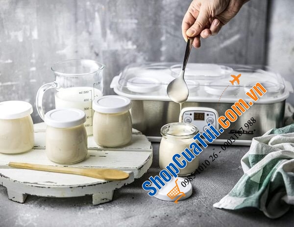 Bộ 8 hũ thuỷ tinh làm sữa shua Steba 100ml - Bộ hũ sơ cua