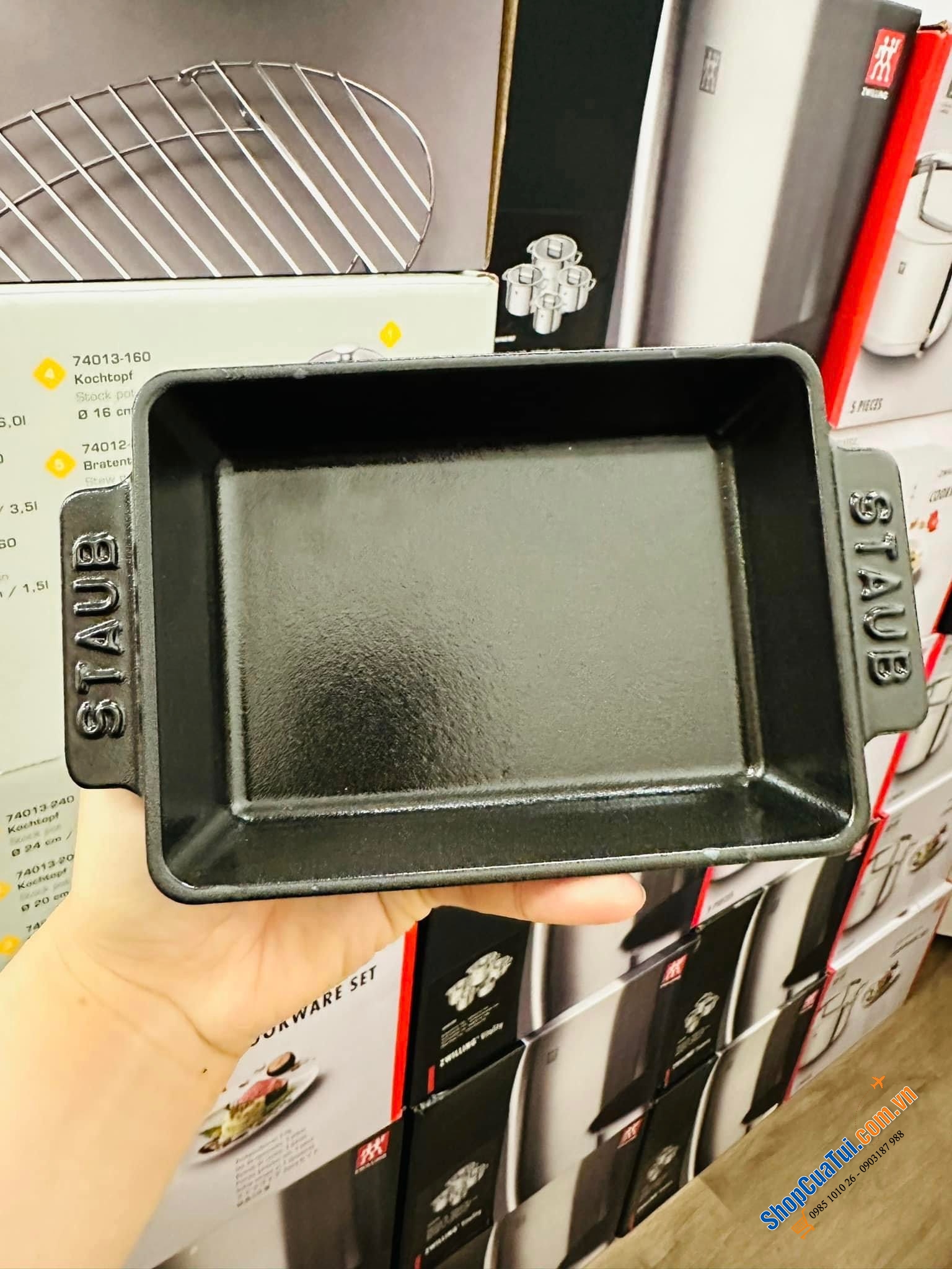 CHẢO STAUB MINI CHỮ NHẬT 15x11 CM.