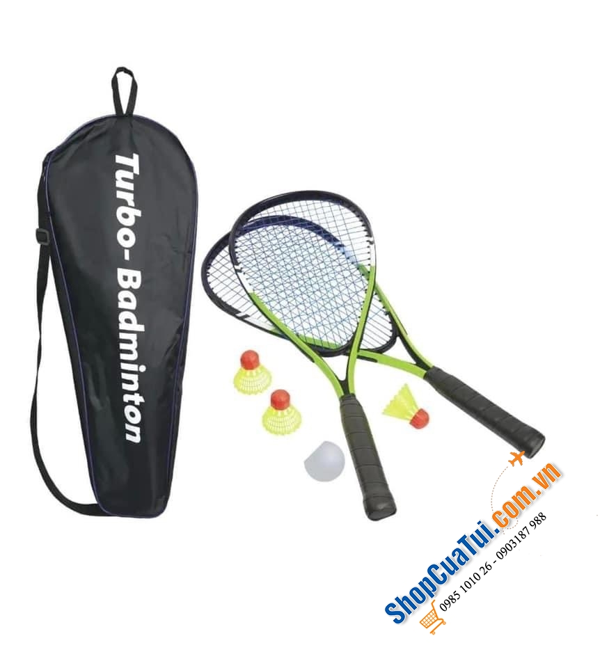 Set vợt cầu lông Ideenwelt gồm: 2 vợt khung nhôm, 3 quả cầu, 1 bóng và túi đựng
