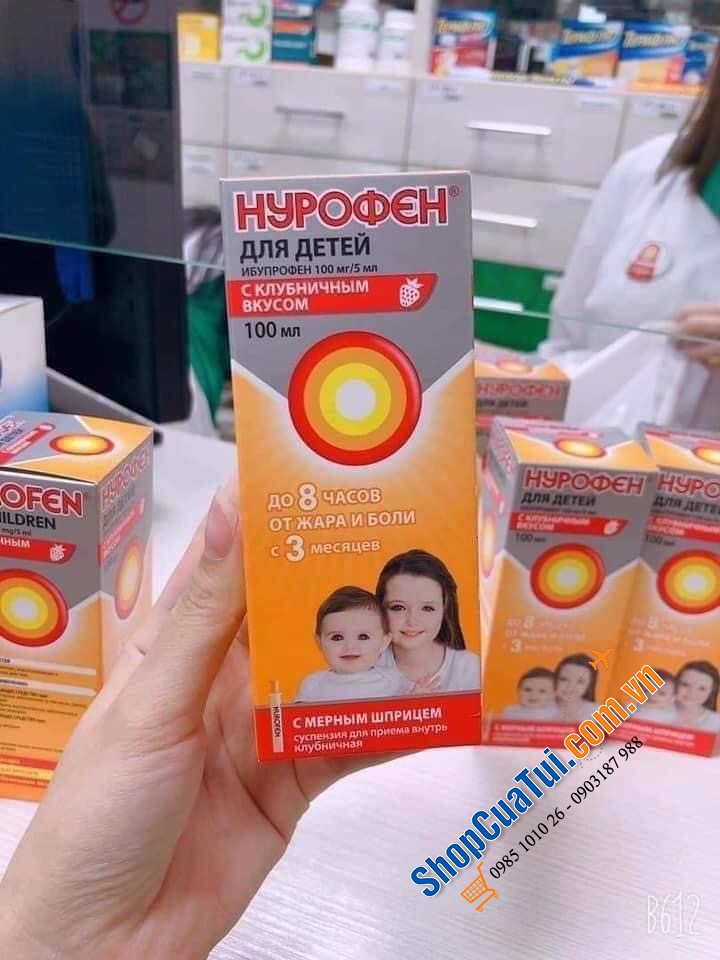SIRO HẠ SỐT NUROFEN NGA 100ml - SIRÔ Hạ sốt Nga không cần kháng sinh
