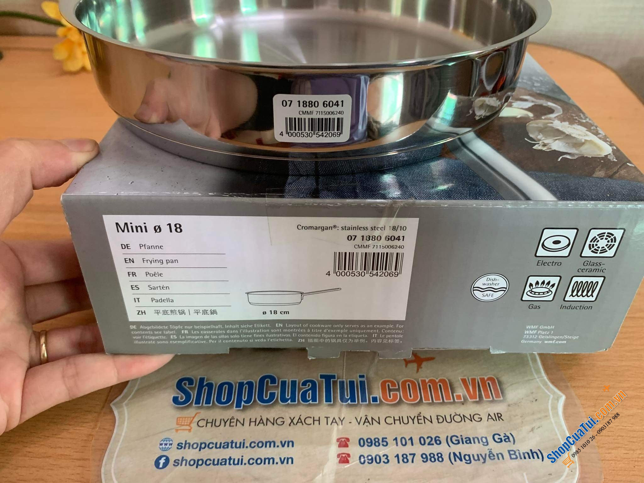 Chảo WMF inox 18cm - Chảo mini siêu xinh, chống dính tự nhiên nhẹ nhàng