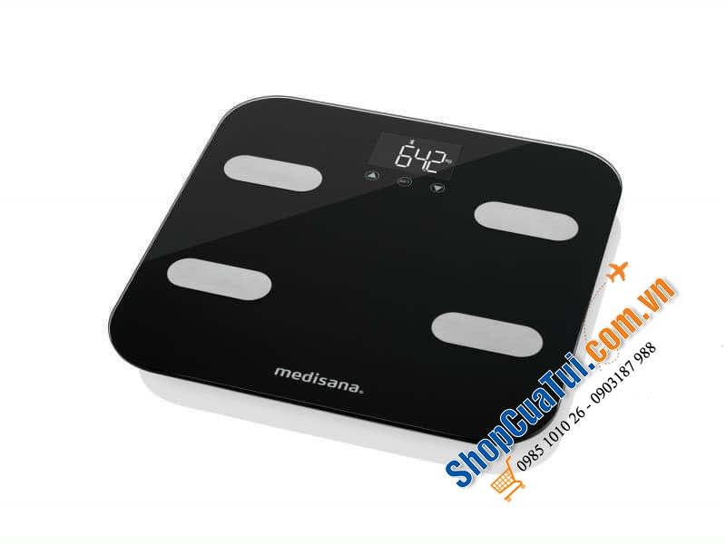 Cân Điện Tử Medisana 40503 BS 602 Connect  - Kết nối với Wifi đo trọng lượng, lượng mỡ, lượng nước, tỷ lệ phần trăm cơ, trọng lượng xương, BMI và BMR