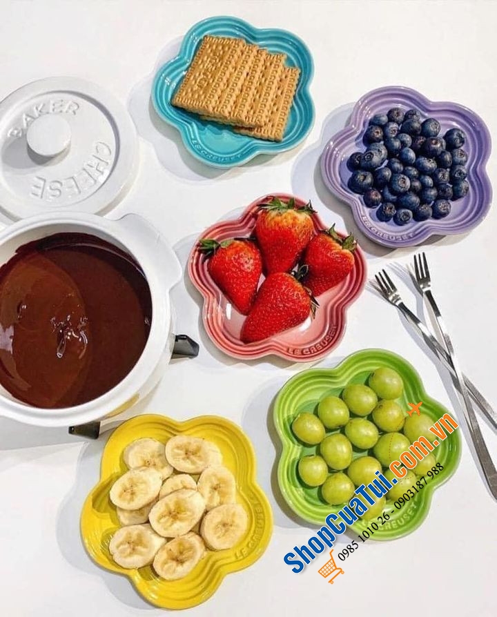 Set 5 đĩa hoa cầu vồng Le Creuset size 15cm