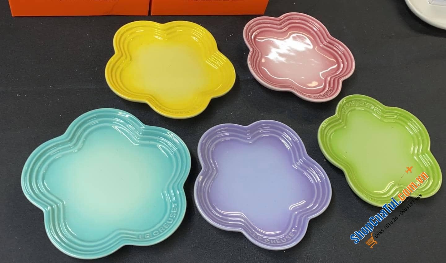 Set 5 đĩa hoa cầu vồng Le Creuset size 15cm