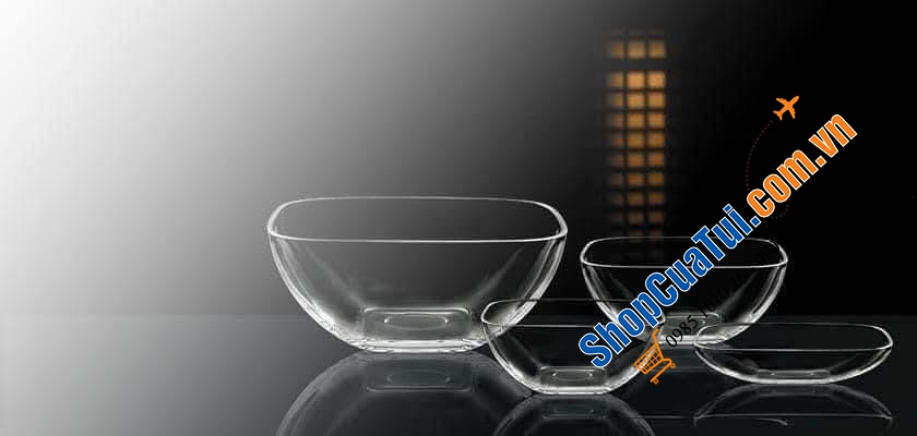 5 bát vuông trong suốt Nachtmann Domino Schalen 100630.