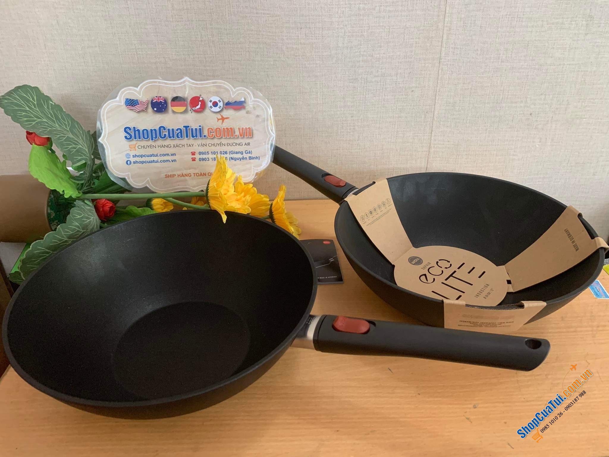 CHẢO SÂU LÒNG WOLL Eco lite wok 30cm - Made in Germany.