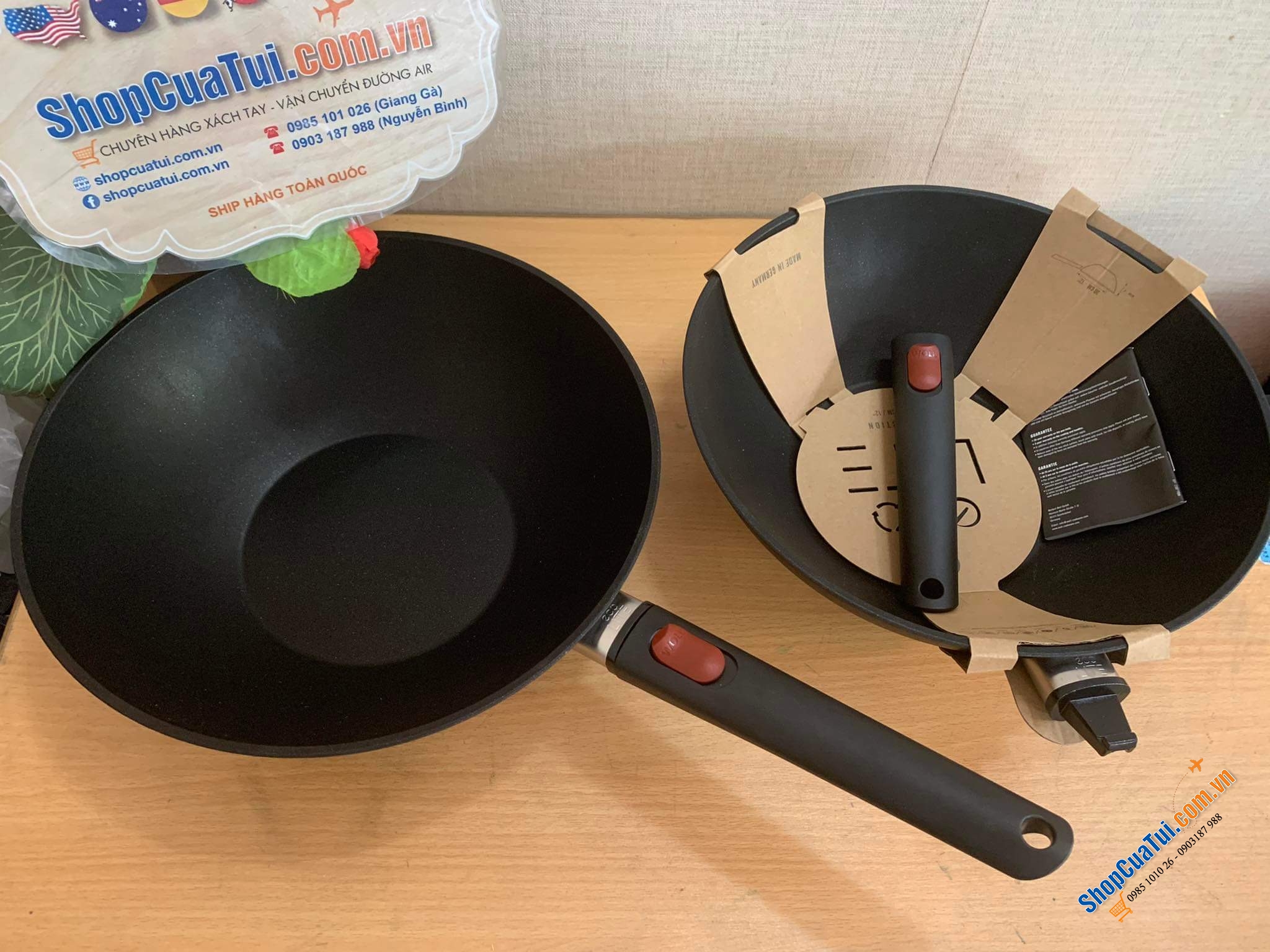 CHẢO SÂU LÒNG WOLL Eco lite wok 30cm - Made in Germany.