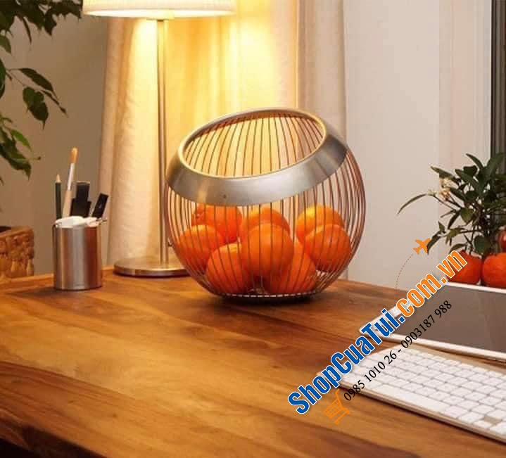 Rổ inox WMF Korb groß Lounge Living dạng lưới - hình tròn 19cm.