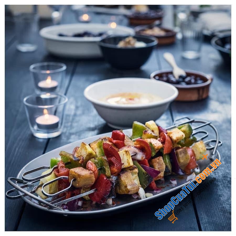 BỘ 6 XIÊN THỊT RAU CỦ INOX IKEA.