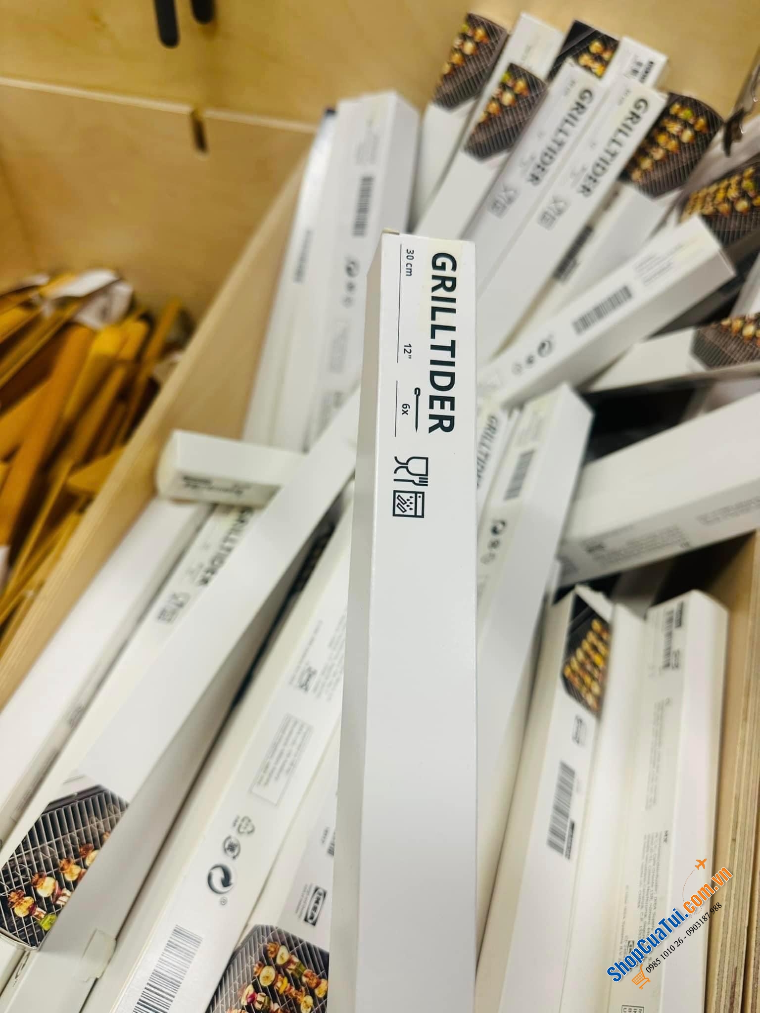 BỘ 6 XIÊN THỊT RAU CỦ INOX IKEA.