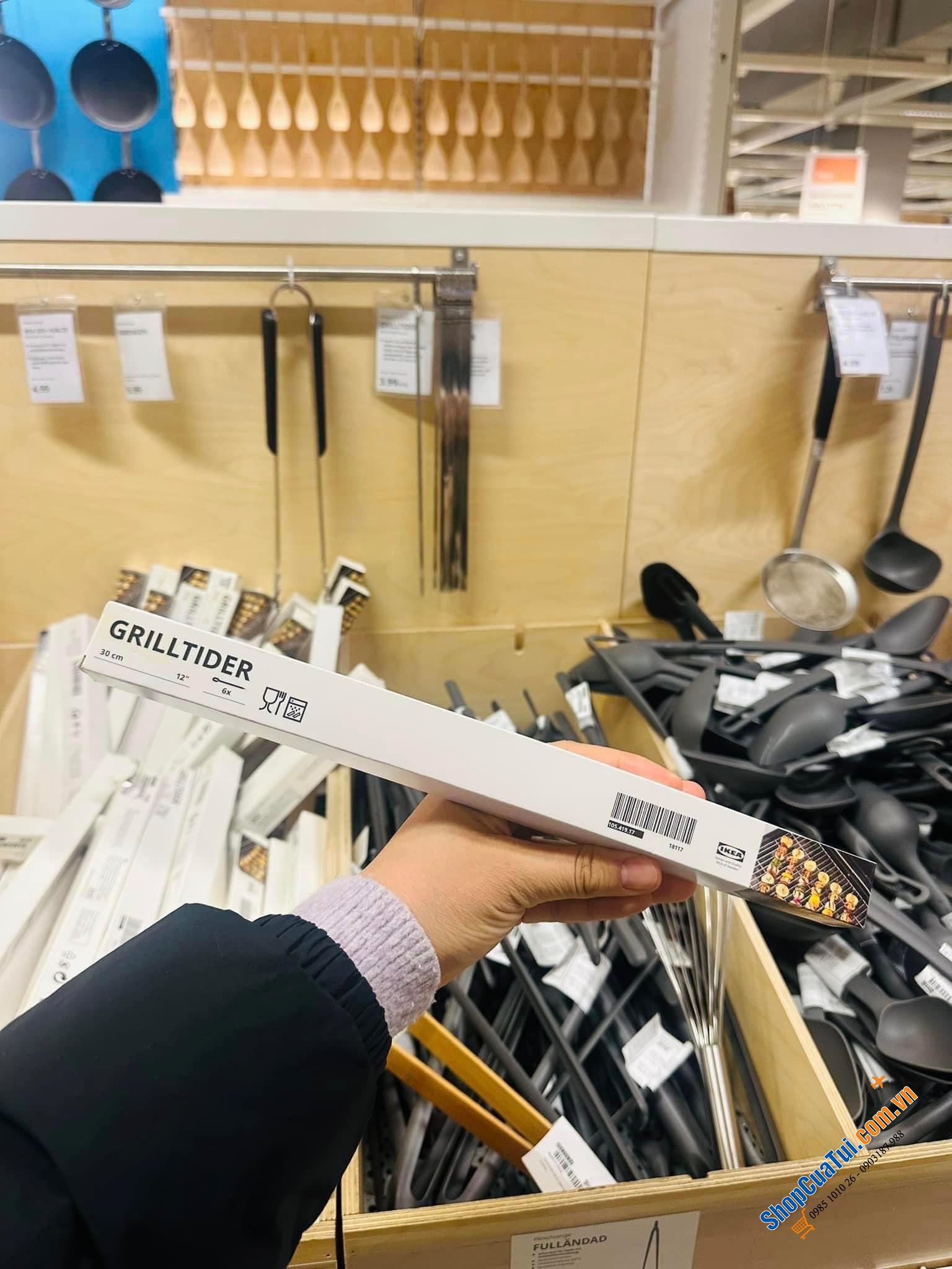 BỘ 6 XIÊN THỊT RAU CỦ INOX IKEA.