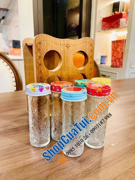 Sét 6 lọ đựng gia vị kèm giá The Pioneer Woman