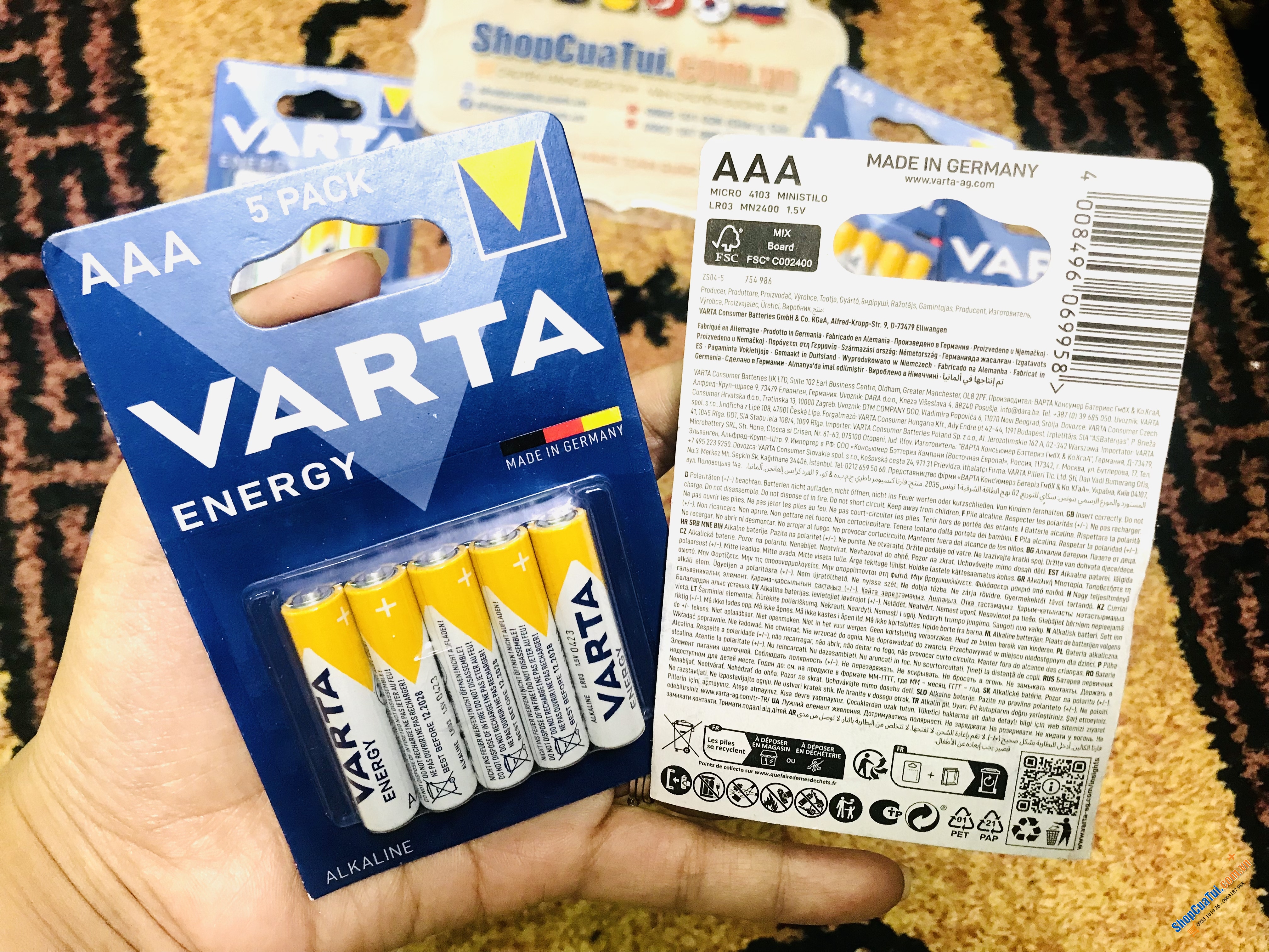 SET 5 PIN VARTA - Made in Germany - loại 2A hoặc 3A