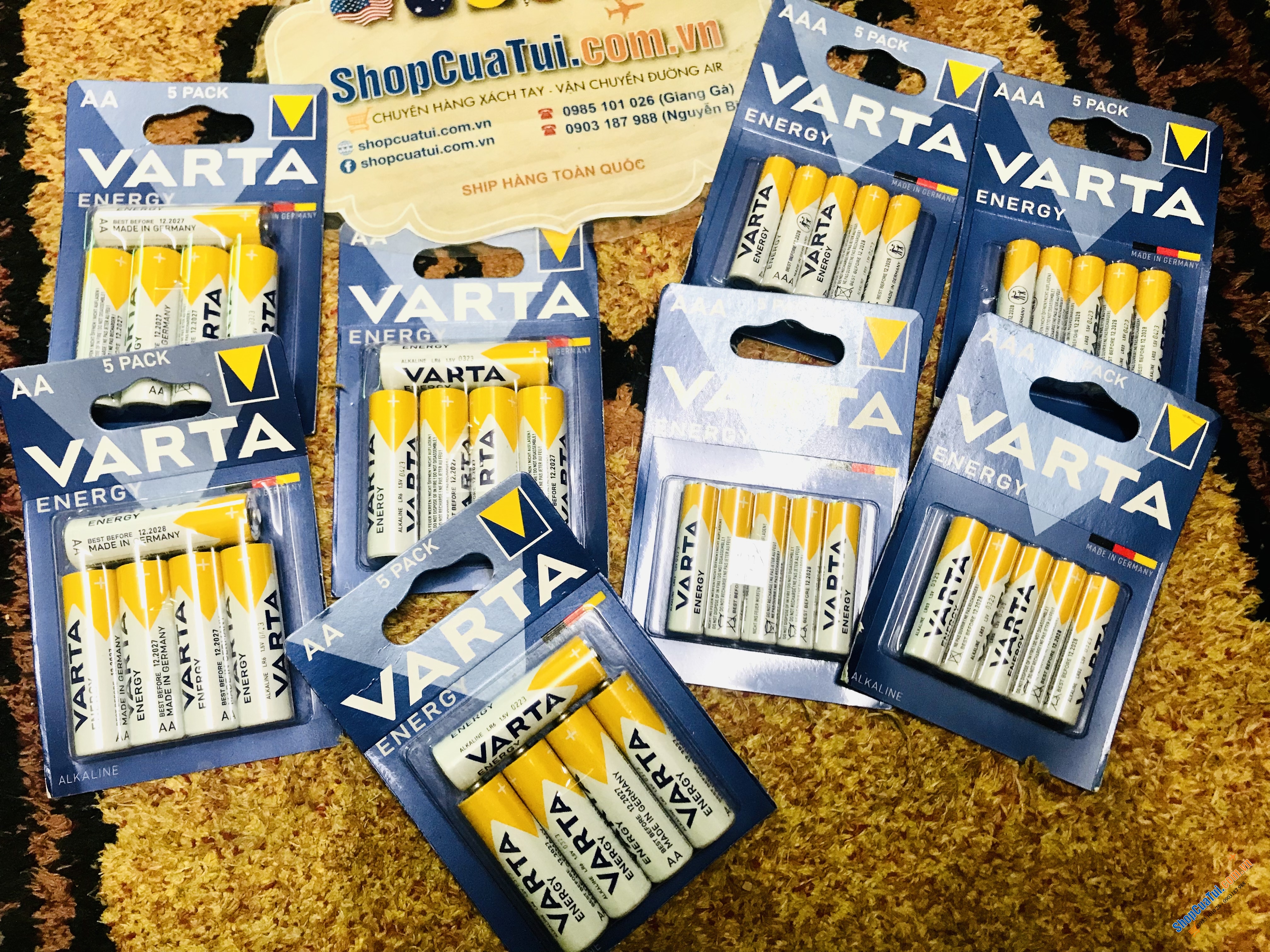 SET 5 PIN VARTA - Made in Germany - loại 2A hoặc 3A