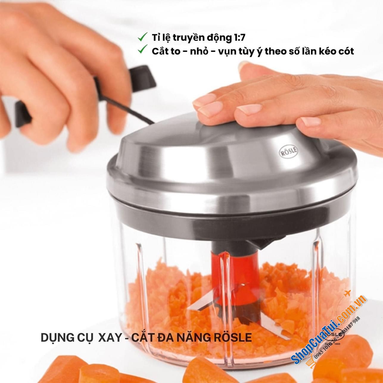 Dụng cụ xay-cắt đa năng Rösle.