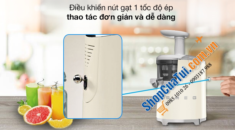 Máy Ép chậm SMEG màu kem SJF01CREU 150w