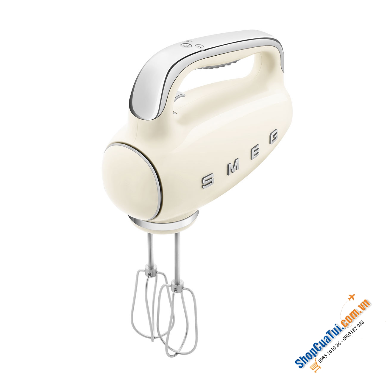 Máy đánh trứng trộn bột cầm tay SMEG HMF01CREU cream màu kem phong cách retro