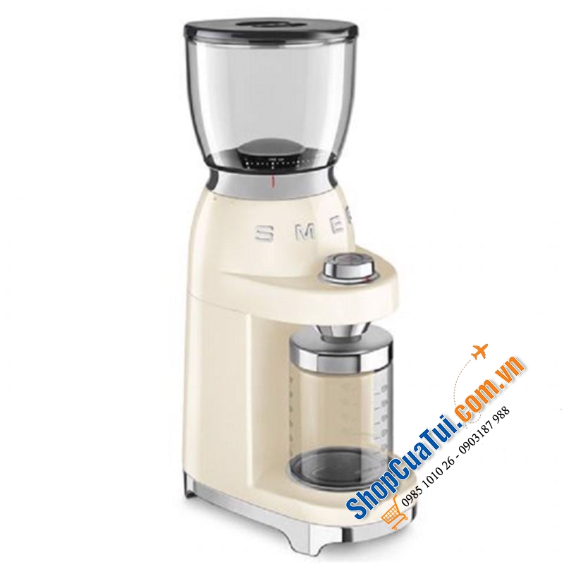 Máy Xay Hạt Cà Phê Smeg CGF01CREU Cream màu kem phong cách decor vintage