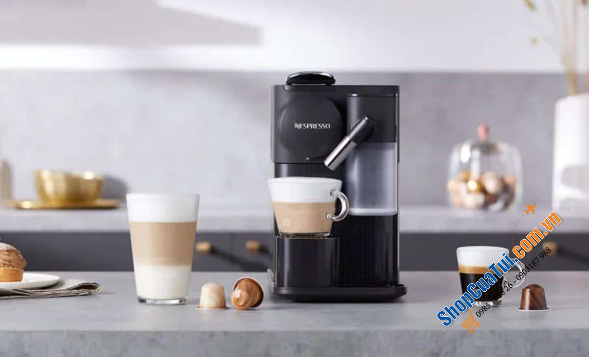 Máy pha cafe viên nén Nespresso DeLonghi Lattissima One EN 510.B, Kapselmaschine (schwarz) - màu đen