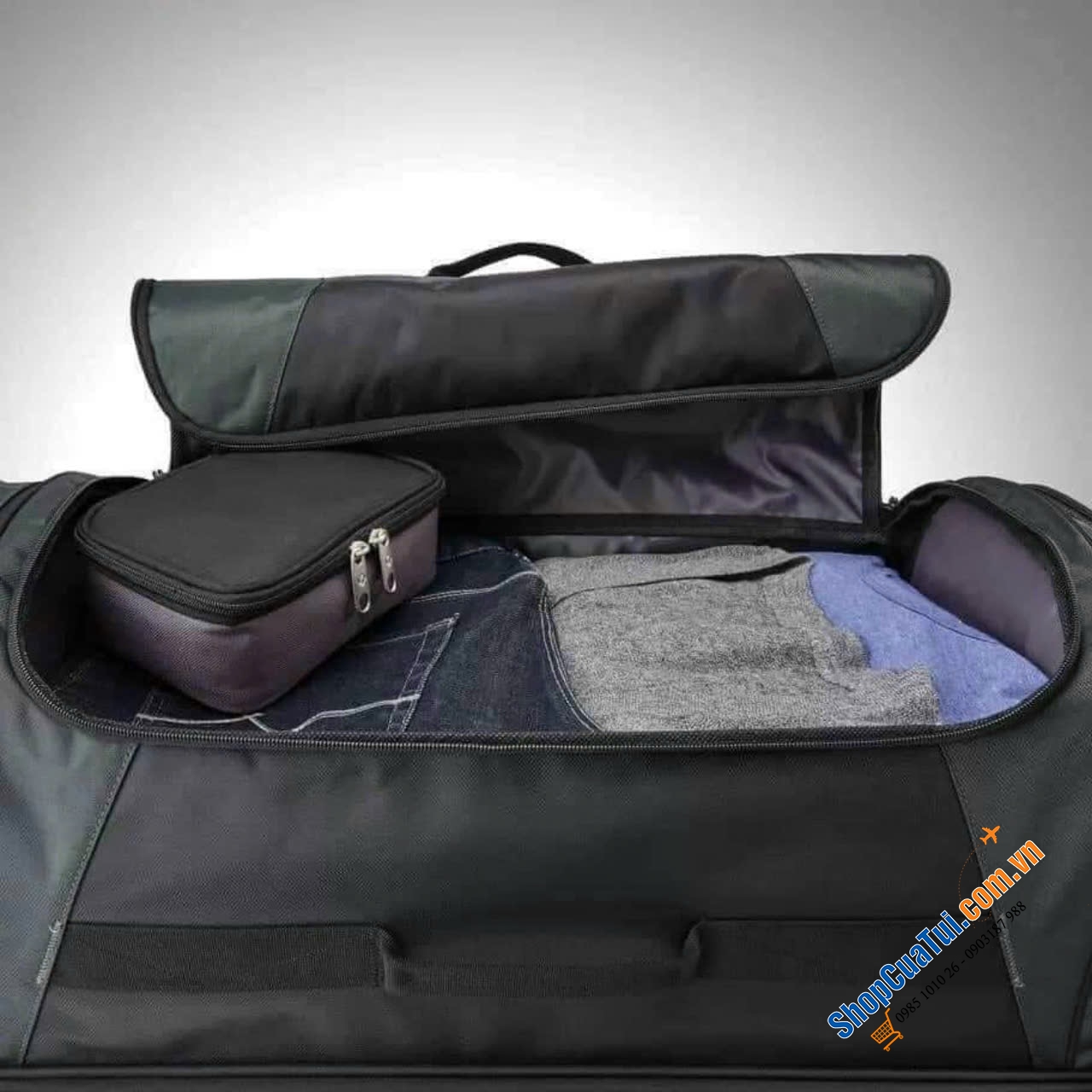 Valy kéo Samsonite Andante 2 -  BALO KÉO SAMSONITE - bản cập nhật của túi du lịch 2 bánh Andante bằng polyester chống thấm nước, tay cầm kéo khóa, di chuyển dễ dàng