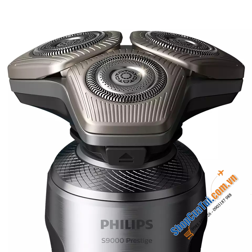 MÁY CẠO RÂU CAO CẤP PHILIPS SERIES 9000 SP9885/35 - Sản xuất tại Hà Lan: CẠO RÂU SR9 PRO - CẮT TÓC - TỈA LÔNG MŨI - ĐỐC VỆ SINH - SẠC KHÔNG DÂY