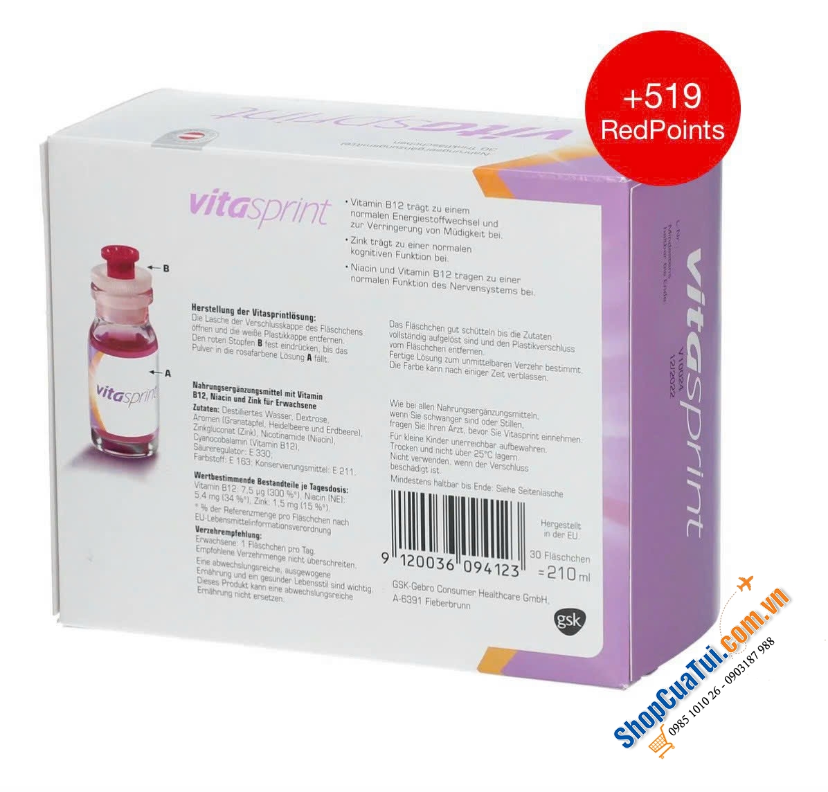 HỘP 30 ỐNG VITAMIN B12 VITASPRINT - Món quà sức khoẻ thiết thực dành tặng Ông Bà, Cha Mẹ