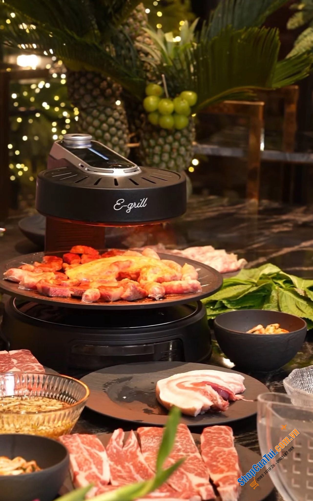 Bản điện tử: Bếp nướng xoay tròn không mùi không khói E-Grill nội địa Đức