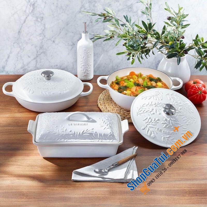 Bộ sưu tập Le Creuset Olive Branch MÀU TRẮNG tinh khiết