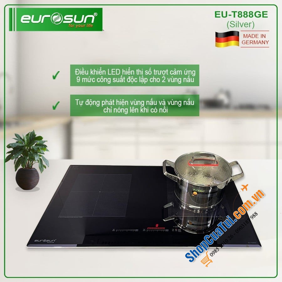 Bếp từ đôi Eurosun EU-T888GE - Made in Germany