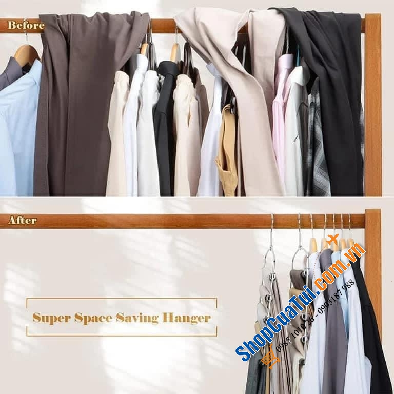 Set móc treo quần treo khăn siêu tiết kiệm diện tích SONGMICS - loại 2 layer