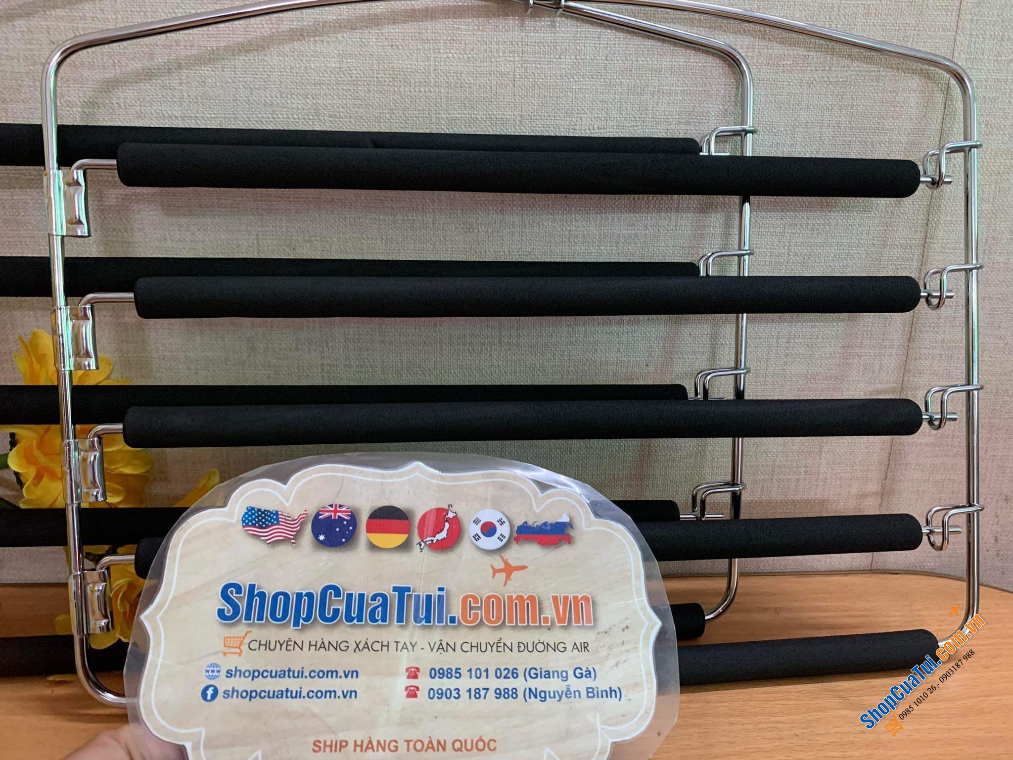 Set móc treo quần treo khăn siêu tiết kiệm diện tích SONGMICS - loại 2 layer