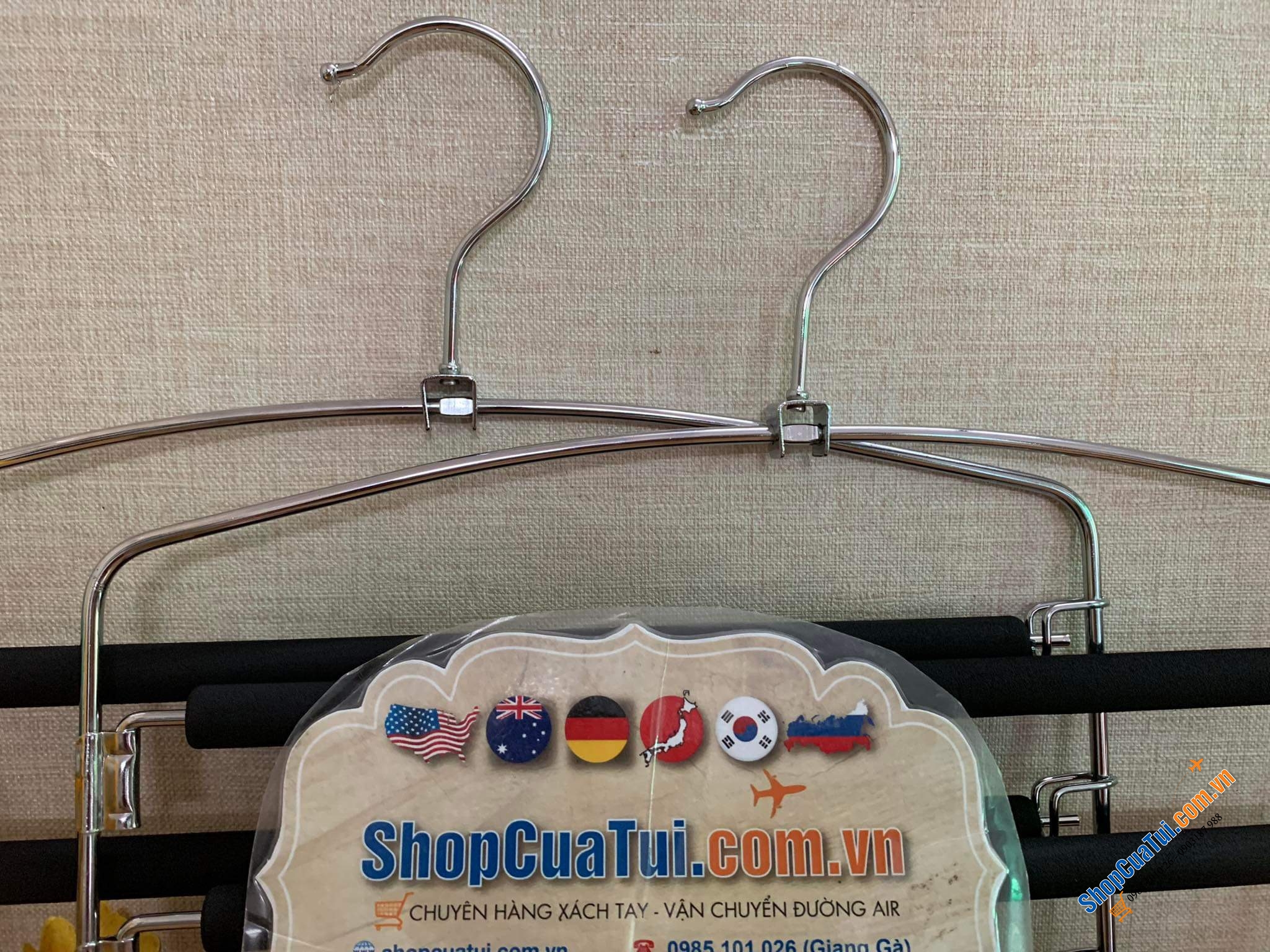 Set móc treo quần treo khăn siêu tiết kiệm diện tích SONGMICS - loại 2 layer