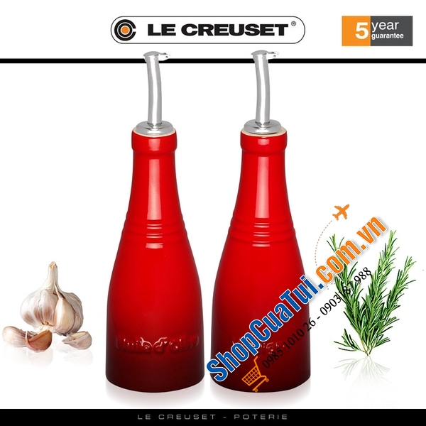 SET ĐỰNG DẦU GIẤM LECREUSET 225ml MÀU ĐỎ