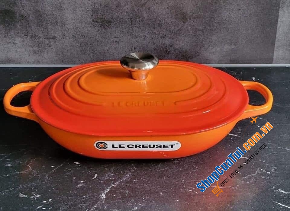 NỒI CHẢO GANG OVAL LE CREUSET BRATER OBLONG - 31cm (màu cam ) thật không thể diễn tả hết được bằng ngôn từ.