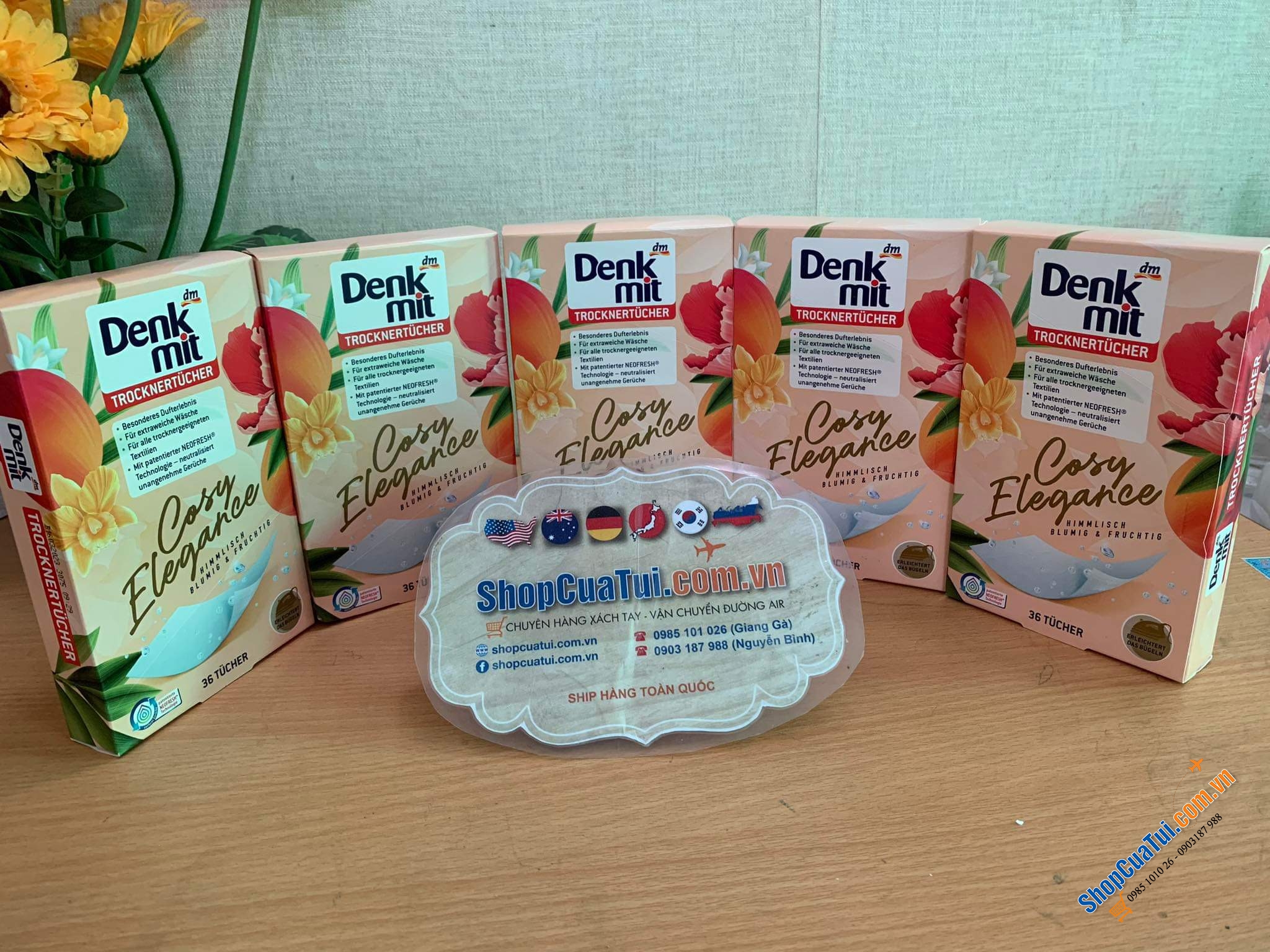 GIẤY THƠM QUẦN ÁO DENKMIT COSY ELEGANCE - Hộp 36 miếng