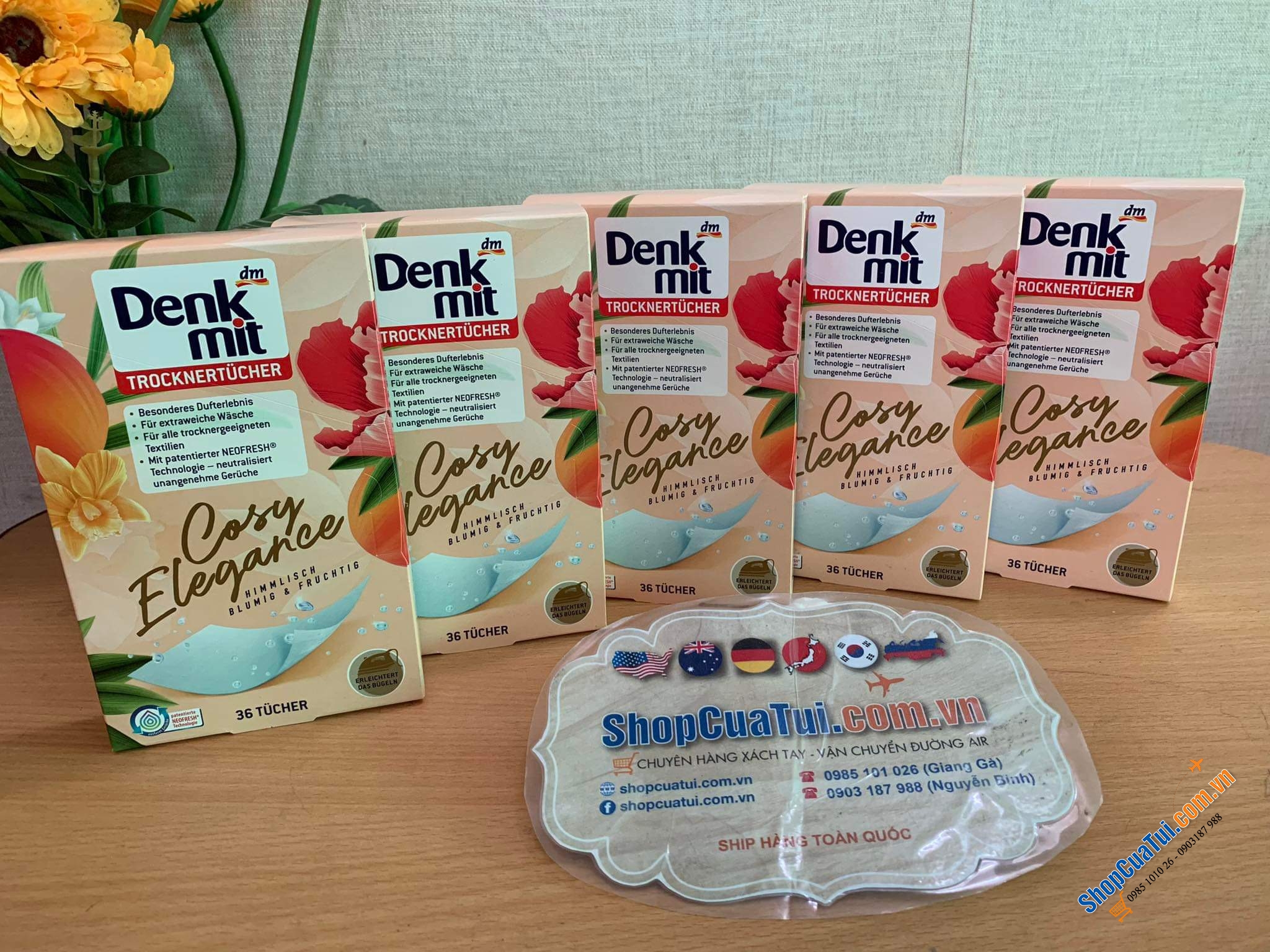 GIẤY THƠM QUẦN ÁO DENKMIT COSY ELEGANCE - Hộp 36 miếng