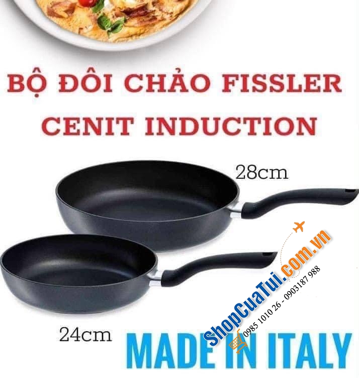 Set đôi Chảo rán Fissler Cenit  24cm & 28 cm.