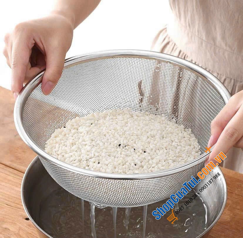 Set bát trộn và rổ lưới thép không gỉ WAGENSTEIGER 22cm hoặc 24cm - Sang trọng hợp về sinh phù hợp với mọi căn bếp