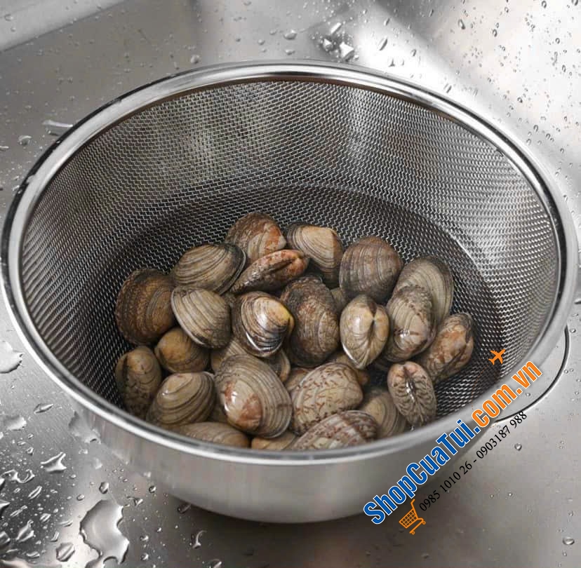 Set bát trộn và rổ lưới thép không gỉ WAGENSTEIGER 22cm hoặc 24cm - Sang trọng hợp về sinh phù hợp với mọi căn bếp