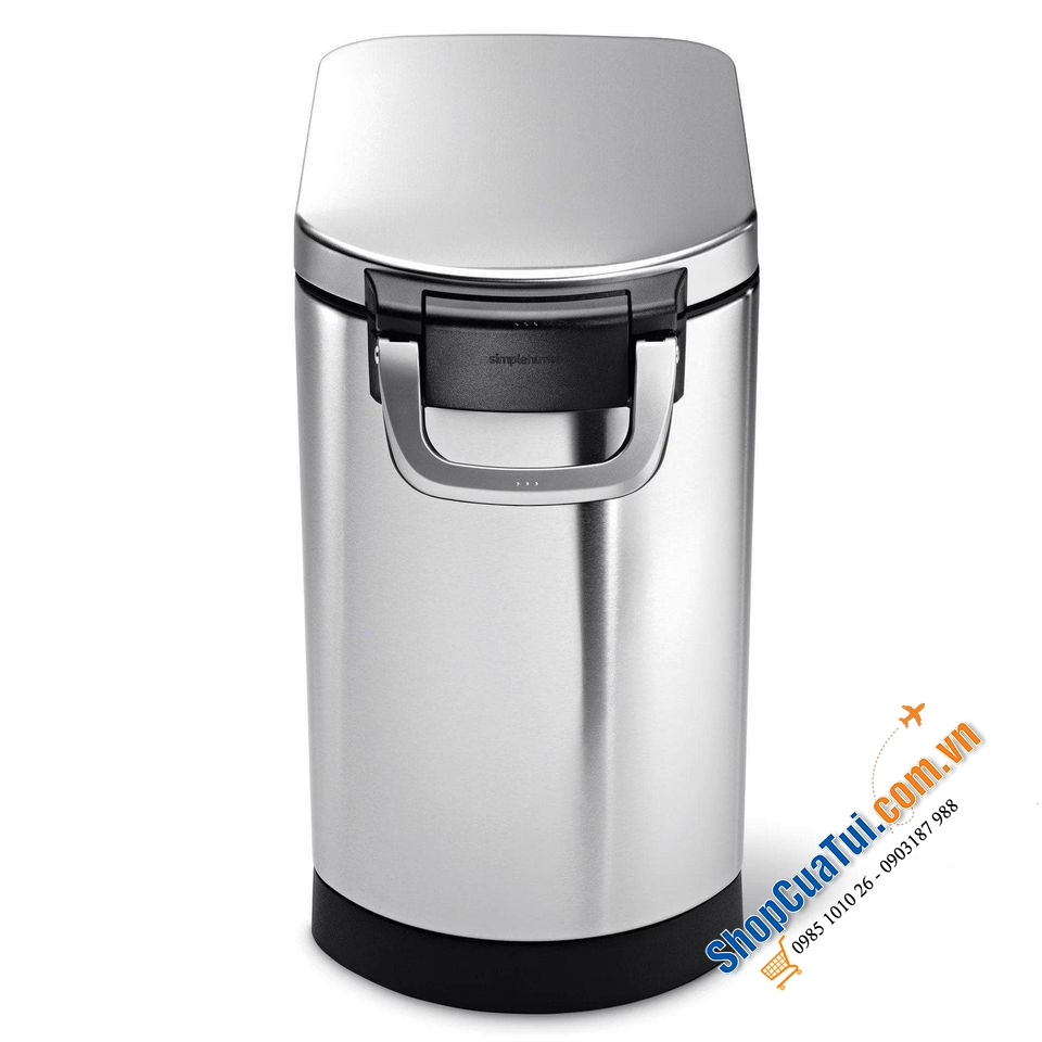 Thùng đựng gạo inox Simplehuman 25L cao cấp  đựng được 13-15kg gạo - màu inox, màu trắng, màu đen