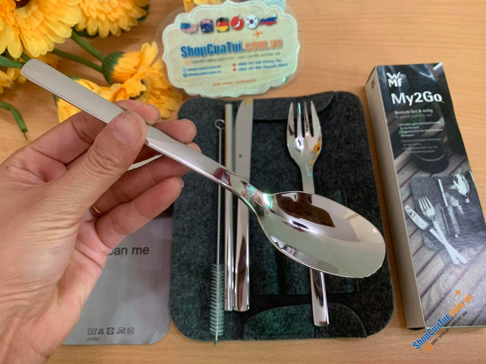 Bộ dao, thìa, dĩa, ống hút WMF Besteck-Set 8 món MY2GO.