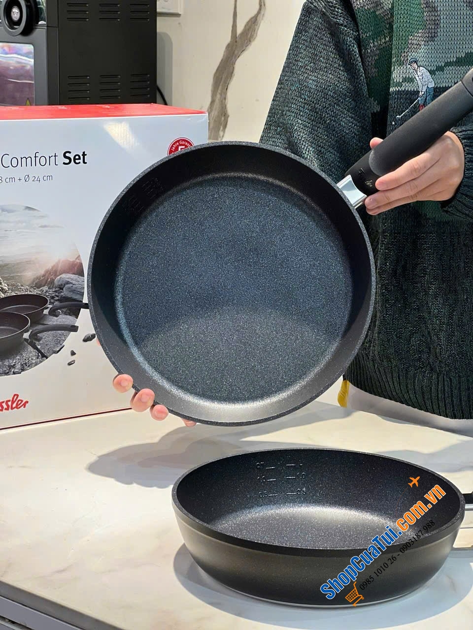 SET 2 CHẢO RÁN FISSLER ADAMANT COMFORT 24-28cm - MADE IN GERMANY ĐỈNH CỦA ĐỈNH