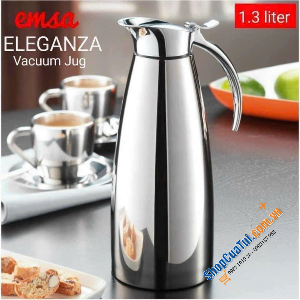 BÌNH GIỮ NHIỆT EMSA ELEGANZA 1.3L - thiết kế thanh lịch vượt thời gian, hoàn hảo cho giờ uống trà hoặc cà phê thú vị