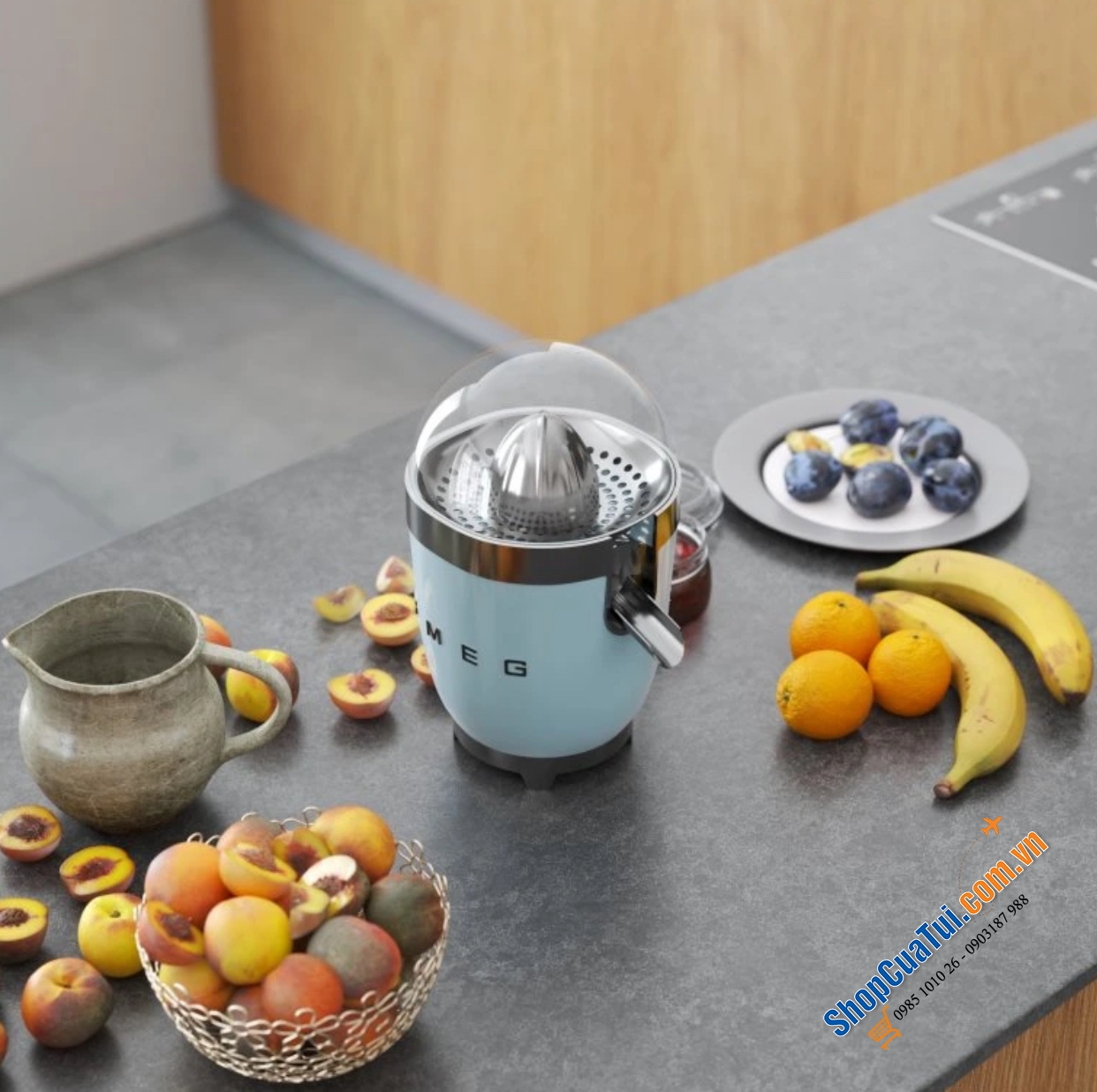 MÁY VẮT CAM SMEG NHIỀU MÀU công suất 70W giúp vắt kiệt cam, chanh, thiết kế sang trọng