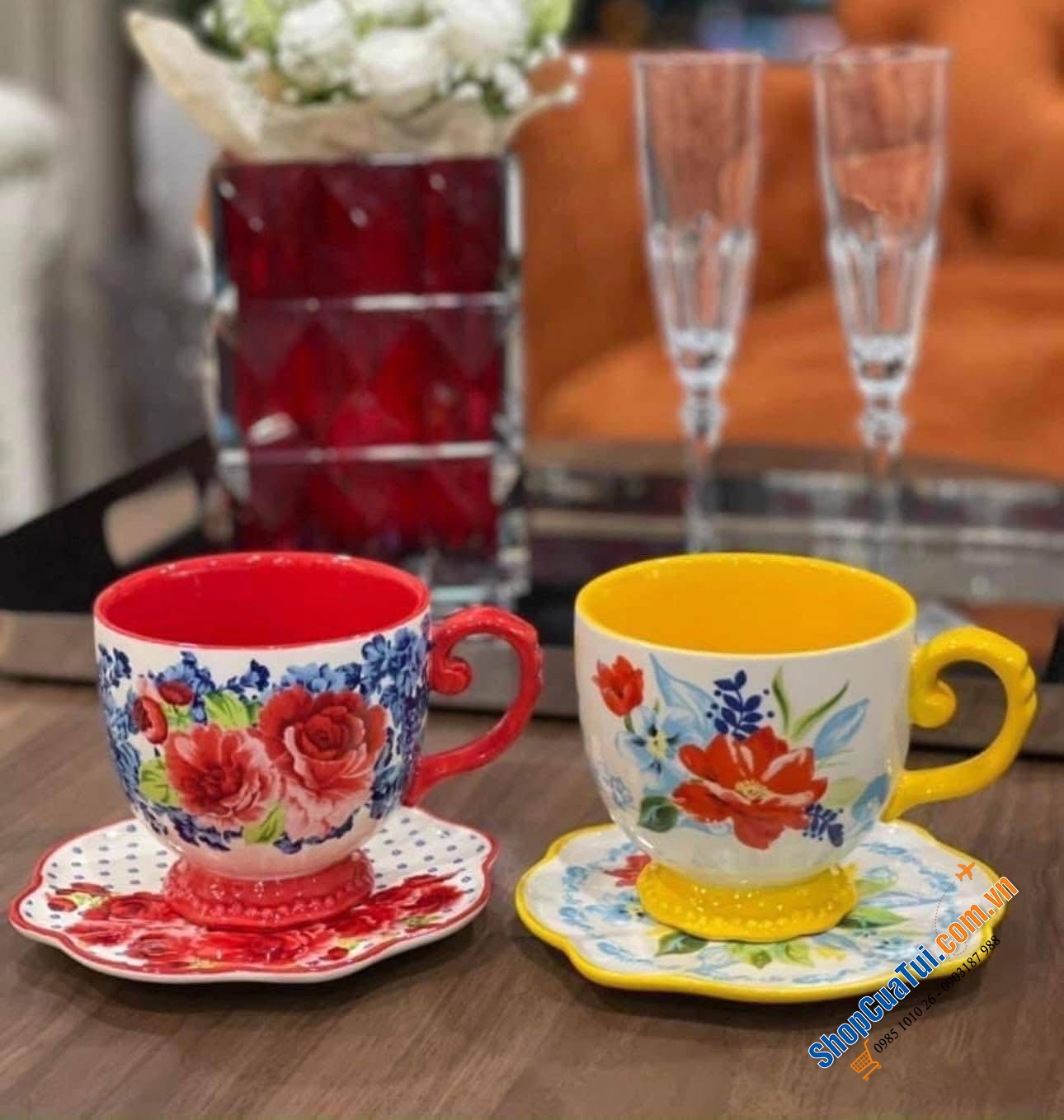 Ấm pha trà The Pioneer Woman & Sét cafe 8 món The Pioneer woman.